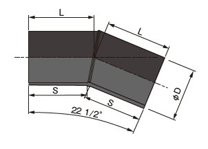 22 1/2°セグメントベンド／SDR17 [圧力低減係数0.8]