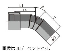 EF片受45°セグメントベンド／SDR17
