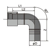 EF片受90°ベンド／SDR17