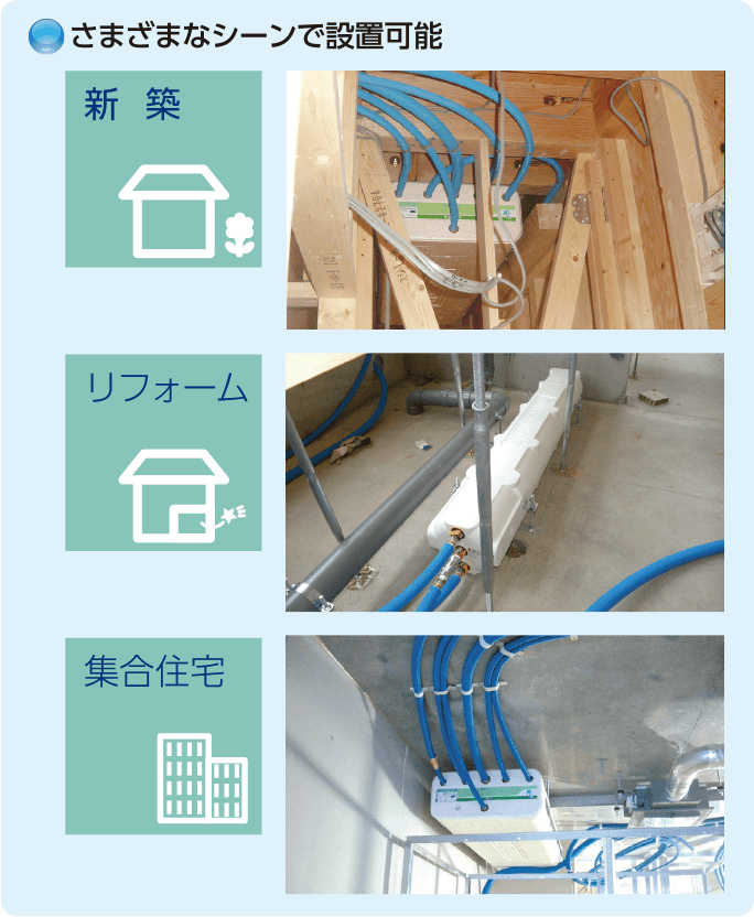 さまざまなシーンで設置可能