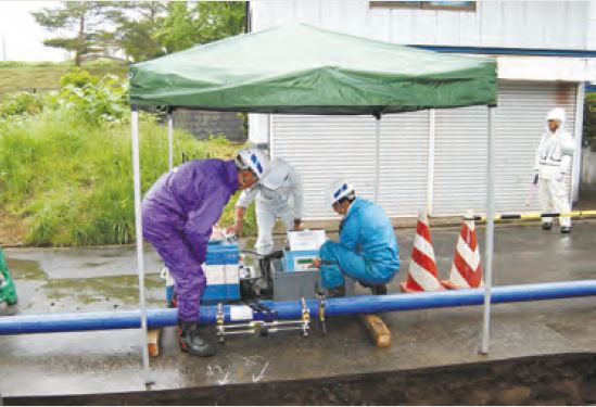 埋設給水管｜雨天時施工
